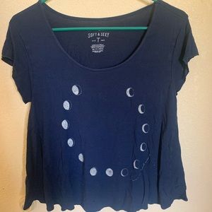 🔴🔵Navy Blue Soft &Sexy Lunar Phase Shirt